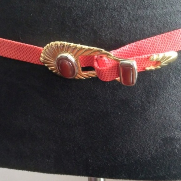 Vintage Red Leather Statement Belt by Judith Leiber | Size OS main image 5